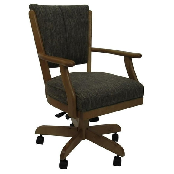 Classic Caster Solid Wood Dining Chair - Sanora Brown - Dark Brown