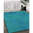 thumbnail image 3 of Ahgly Company Machine Washable Indoor Square Transitional Dark Cyan Green Area Rugs, 5' Square, 3 of 7