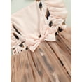 thumbnail image 5 of Toddler Girls Summer Casual Princess Dress Flying Sleeve Leopard Print Patchwork Dress with Headband, 5 of 7