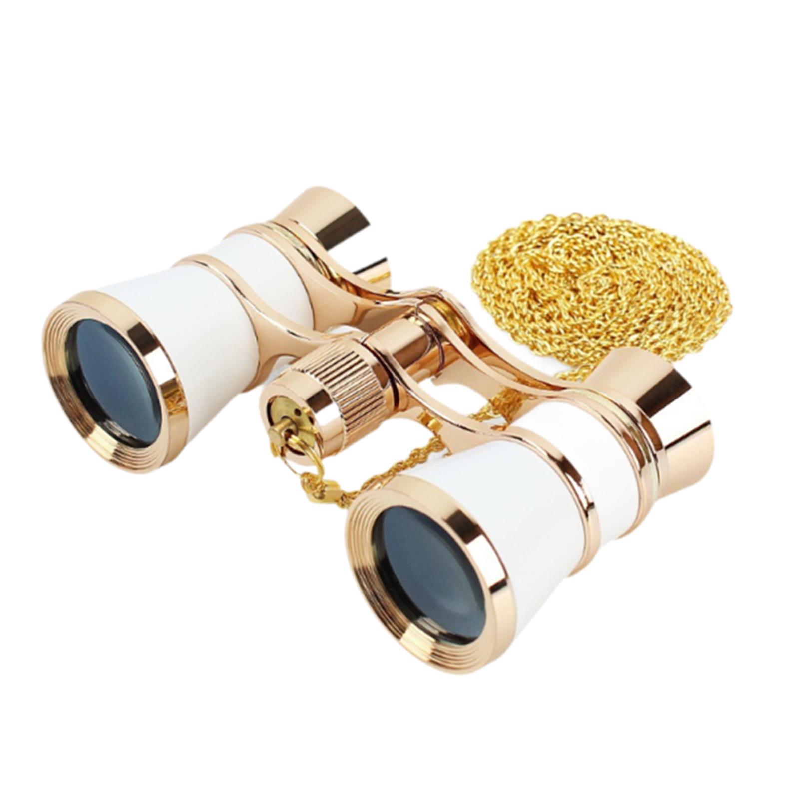 Wzmzjy 3x25 Theater Binoculars Multifunctional Telescope for Travel Musical Concert White