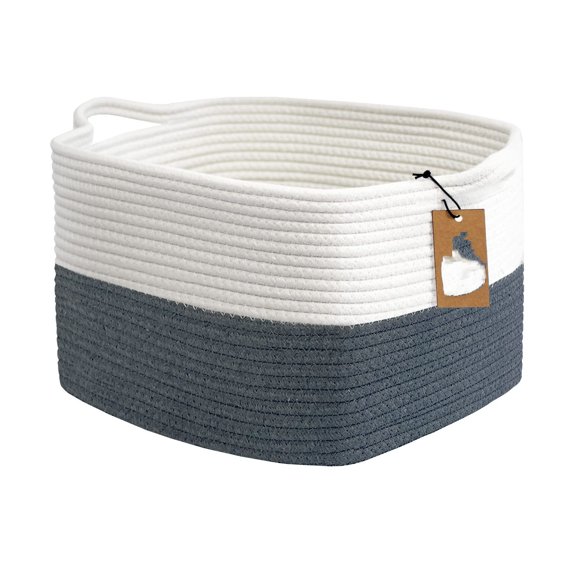 CHUNYAN Cotton rope storage basket Towel, Book, Cloth, Shoes, Closet Shelf Woven Baskets for Office, Baby Laundry, Toys