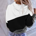 thumbnail image 4 of Lightweight Zip Up Hoodie Women Fall Winter Loose Fit Hooded Long Sleeve Dolman Cold Shoulder with Pocket Solid Color Leisure Cotton Sweatshirt Sweatshirts(Black,XL), 4 of 6