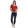 thumbnail image 2 of Inkmeso Regular Street Style Crop Top Scoop Neck Tee For Womens Cotton Tshirt, 2 of 7
