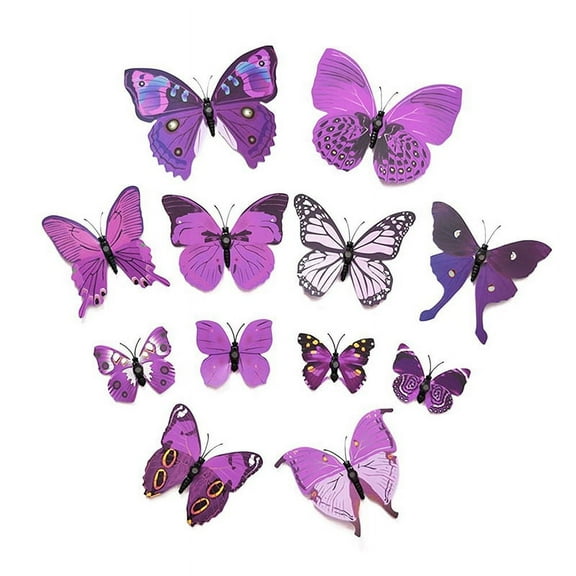New Art Design Decal Wall Stickers 3D Butterfly Wall Stickers Home Decor Room Decoration 12pcs ()