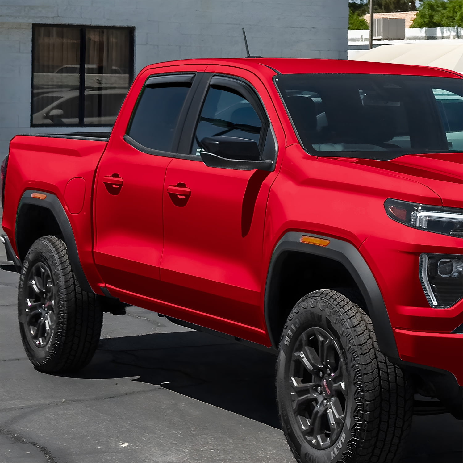 Voron Glass in-Channel Extra Durable Rain Guards for GMC Canyon 2023-2026 Crew Cab, Window Deflectors, Vent Window Visors, 4 Pieces - 201154