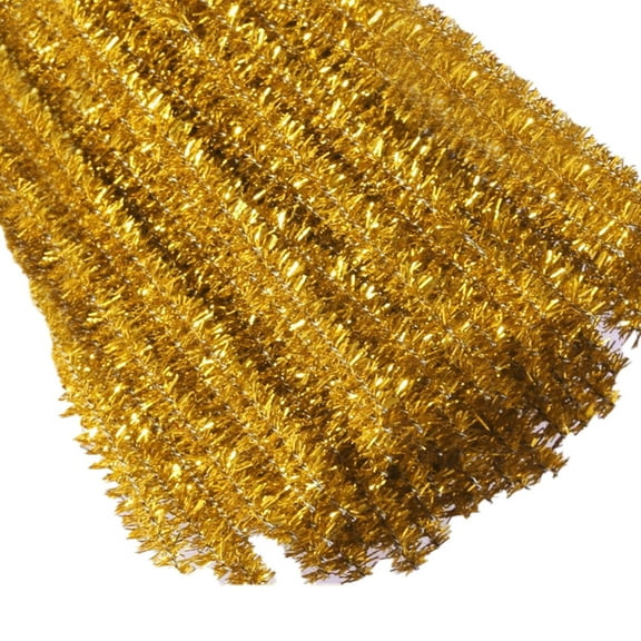 100 Pieces Pipe Cleaners Craft Supplies 12 Inch, Golden Glitter Fuzzy Stems for DIY Art Projects, Colored Pipe Cleaners Bulk for Christmas Birthday Party Decorations