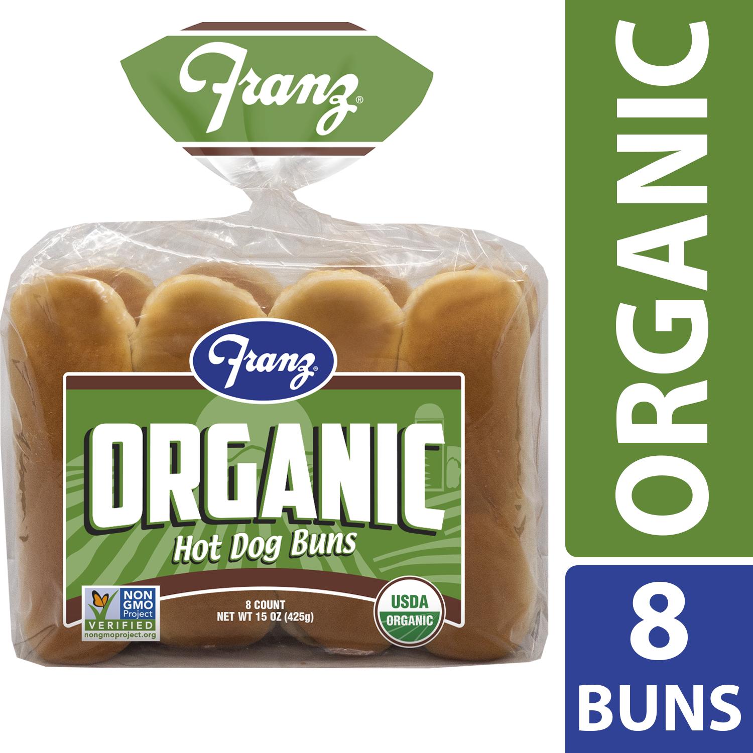 Franz Organic Hot Dog Bun Cluster 8's