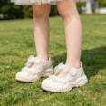 thumbnail image 2 of Xfvqtps Kids Girls Mesh Sneakers Closed Toe Cutout Breathable Hook and Loop Lace Bow Soft Sole Flats Summer Walking Shoes, 2 of 9