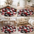 thumbnail image 4 of Round Rugs 3Ft, Red Grey Abstract Round Area Rug Washable Indoor Throw Carpet, Modern Geometric Ombre Artwork Small Non Slip Circle Rug for Bedroom Living Room Home Decor Aesthetic, 4 of 8