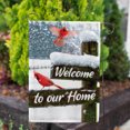 thumbnail image 2 of America Forever Cardinals Winter Welcome Garden Flag, 12.5 x 18 inch Double Sided, Snow Bird Holiday Decor, Red Outdoor Yard Banner, Christmas Seasonal Decorative Flag, 2 of 4
