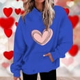 thumbnail image 2 of fatyb Women's Heart Printed Hoodies Drawstring Long Sleeve Sweatshirts Loose Pullover Tops with Pockets, 2 of 5