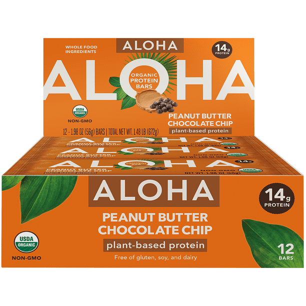 ALOHA Organic PlantBased Protein Bar, Peanut Butter