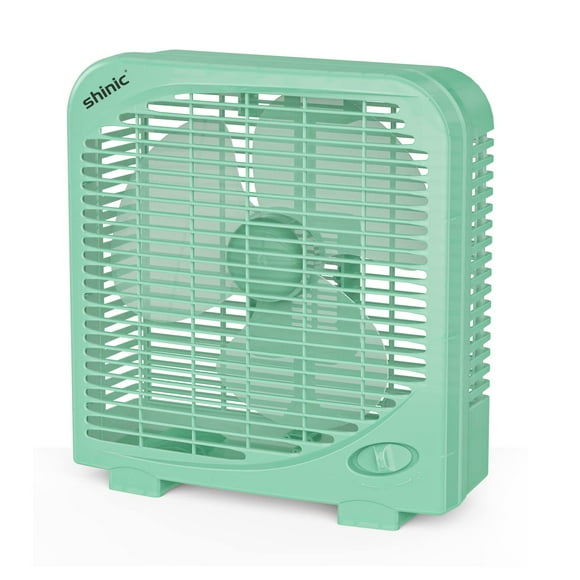 Shinic Ventilador de mesa de 10.0 in para dormitorio, 2 velocidades, ventilador de mesa silencioso con fuerte flujo de aire, ventilador de caja pequeña de bajo consumo, extractor de cocina portátil pa
