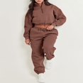 thumbnail image 2 of Women 2 Piece Tracksuits 1/2 Zipper Cropped Sweatshirt and Sweatpants, 2 of 9
