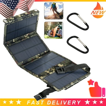 Foldable 80W Solar Charger w/Power Bank - USB Output for Camping & Emergency Kits
