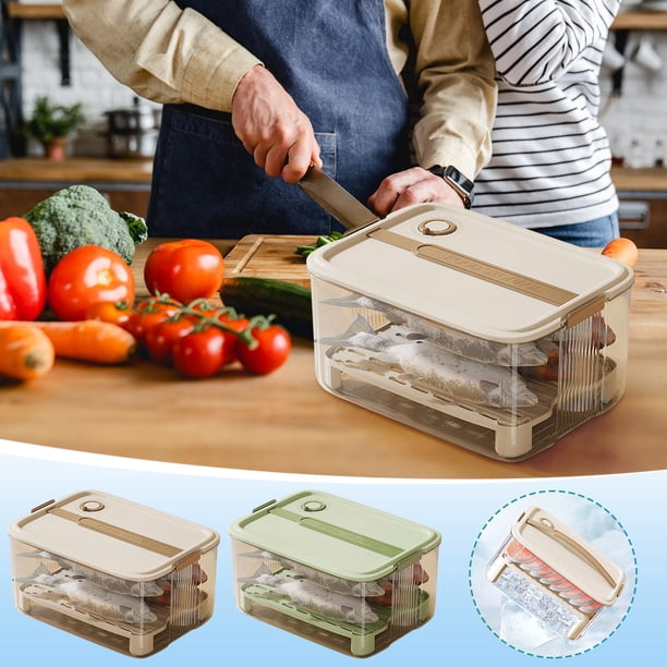 Caja de almacenamiento para refrigerador de cocina, caja portátil para mantener la frescura, clasificación de albóndigas de frutas y alimentos de múltiples capas, refrigerador móvil para Akmoler