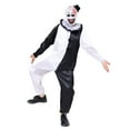thumbnail image 2 of Cupohus Unisex Kid Clown Costume Jumpsuit Black and White Halloween Outfit Scary Killer Cosplay with Mask Hat, 2 of 6