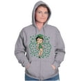 thumbnail image 5 of Betty Boop St Patricks Day Clovers Zip Hoodie Sweatshirt Women Brisco Brands S, 5 of 6