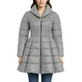 thumbnail image 2 of Womens Premium Lightweight Puffer Jacket light Grey Quilted Down Winter Coat-XL, 2 of 9
