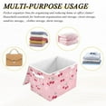 thumbnail image 6 of Yayeee Collapsible Cube Storage Bin with Lid Fabric Closet Decorative Basket with Handles, Pink Cute Cherry Pattern, 6 of 7