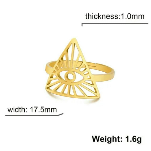 Eye of God Ring Stainless Steel Adjustable Rings Magic Witch Amulet Jewelry Gift