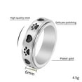thumbnail image 2 of PAURO Women's Paw Print Heart Rotatable Rings 6mm Stainless Steel Cute Dog Cat Paw Print Enameled Spinner Engagement Wedding Band Silver Size 8, 2 of 4