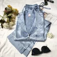 thumbnail image 2 of Conjunto de pijama de manga larga de seda helada para mujer, ropa de casa fina de verano con diseño de corazón Popular, novedad de 2023, 2 of 4