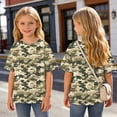 thumbnail image 6 of WRKEKC Summer Boys T Shirts Camo Print Loose Fit Round Neck Short Sleeve Casual Streetwear for 5-15 Years, 6 of 8