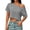 Gray, variant on Womens Summer T-Shirts Off Shoulder Asymmetric Neck Short Sleeve Navel Exposed Cropped Loose Fit Casual Tops Pink M