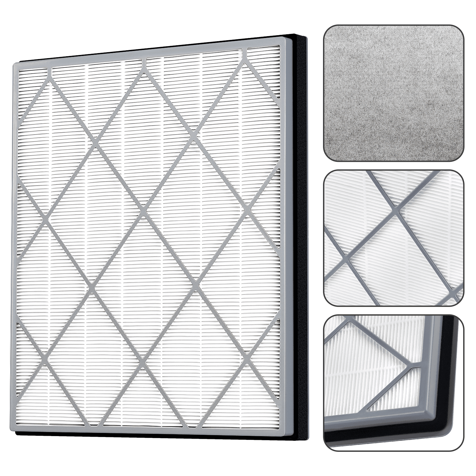 1 pack HE402 Replacement Filter for Shark 4 Fan Air Purifier, Compatible with Shark HE402 HE401 HE4FKPET HEPA Filters, Grey