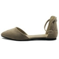 thumbnail image 2 of Ollio Women's Shoes Faux Suede Ankle Straps D'Orsay Pointed Toe Ballet Flats ZY00F71, 2 of 6