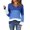 Blue, variant on ManxiVoo Women's V Neck Lightweight Crochet Knit Pullover Long Sleeve Ribbed Casual Sweater Fall Fashion Top L Size Beige