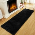 thumbnail image 2 of ZACOO 2x8 Feet Plush Hallway Runner Rug Fluffy Runner Rug Non-Slip Kitchen Rug Laundry Runner Rug for Bedroom Bedside, Black, 2 of 7