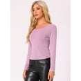 thumbnail image 3 of DARING DIVA Women's Slim Fit Glitter Round Neck Crop Top XS Pink, 3 of 6