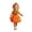 Orange, variant on Toddler Girls Pumpkin Sleeveless Bubble Dress, Jack-o'-Lantern Face Outfit With Matching Leaf Headband Soft Halloween for Party Cosplay Photo Wear(Orange,5-6 Years)