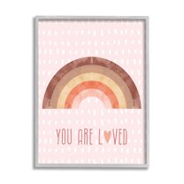 Stupell Industries You Are Loved Patterned Landscape Painting Gray Framed Art Print Wall Art, 16 x 20