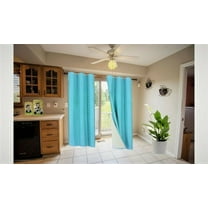 (SSS) Bedroom Blackout Curtain 95" length Turquoise Color for Large Window Sliding Door 2 panels Blocking Sunlight Grommets Top