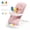 Pink, variant on Babyomi 4 in 1 Baby Bouncer, 3-Level Recline Foldable Rocker for Infant to Toddler 0-6 with Detachable Pianos, Feeding Tray and Play Bar 12-24 Months, Girls and Boys Gift, Beige