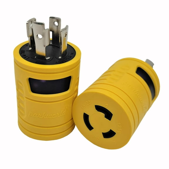 Parkworld 885026 Generator Adapter 4-Prong 30 AMP Locking L14-30P Plug to 3-Prong 20 AMP Locking L5-20R Receptacle