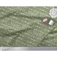 thumbnail image 2 of Soimoi Satin Silk Fabric Leaves & Floral Block Printed Fabric 1 Yard 42 Inch Wide, 2 of 3