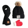 thumbnail image 2 of YAOBAMM Children Scarf Gloves Three-piece Set 3Pcs Set Winter Beanie Hat Scarf Set Children Solid Color Plush Ball Decor Winter Gift, 2 of 7