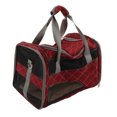 thumbnail image 2 of Pet Carrier, Extra Large Window Reflective Webbing Dog Carrier Travel Bag Stylish Multi Grid Design High Elasticity PVC Folding  For Outdoor For Cat Wine Red,Grey, 2 of 8