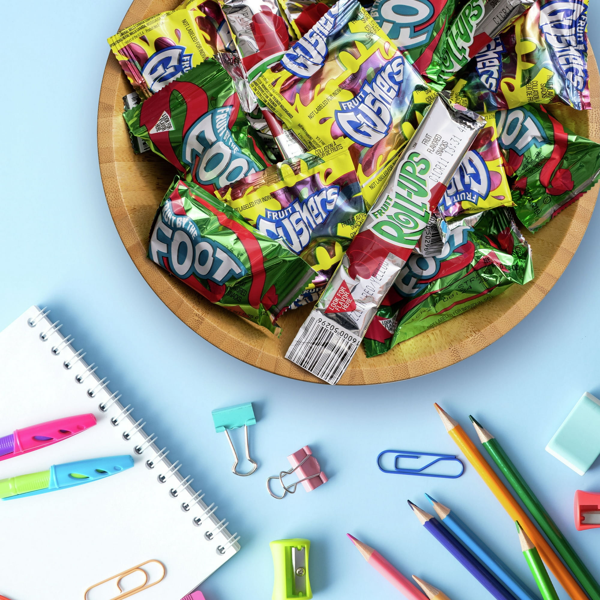Fruit Roll-Ups, Fruit by the Foot, Gushers, Snacks Variety Pack, 16 ct (Pack of 2)