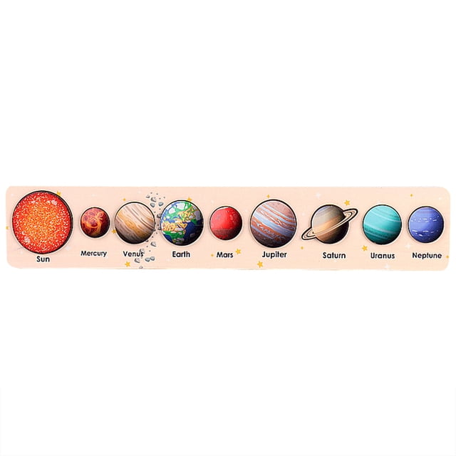 TIELUTT Wooden Puzzles for Toddlers Space Puzzle for Solar System Educational Early Years Squeak and Stack A1502 Early 2015 Battery Early Learning Activity Book Recycling Education Poster Early Years