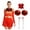 Red A, variant on TiaoBug Womens Cheer Leader Costume Cheering Uniform Long Sleeve Dress with Stockings Red A M