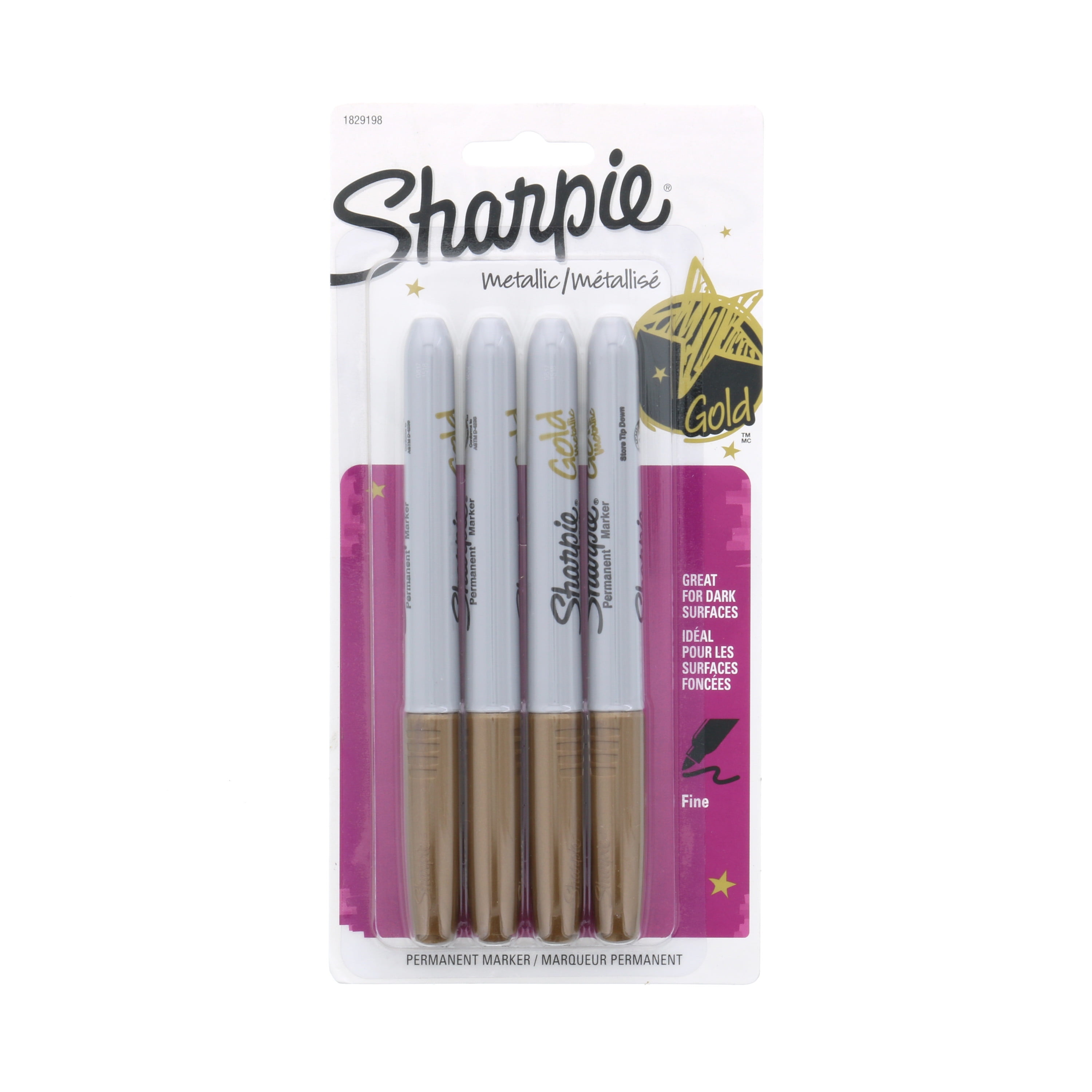 Sharpie Metallic Fine Point Permanent Markers 2//Pkg-Gold /& Silver