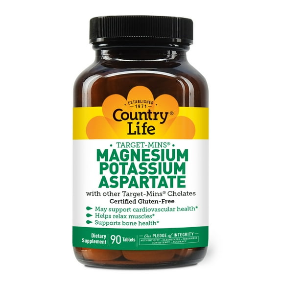 Country Life Target-Mins® , Magnesium, Potassium, Aspartate, 90 Tablets