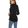 thumbnail image 3 of CEASIKERY Women's Blouse;3/4 Sleeve Tops;V Neck Casual Tunic;Loose Shirt, 3 of 12