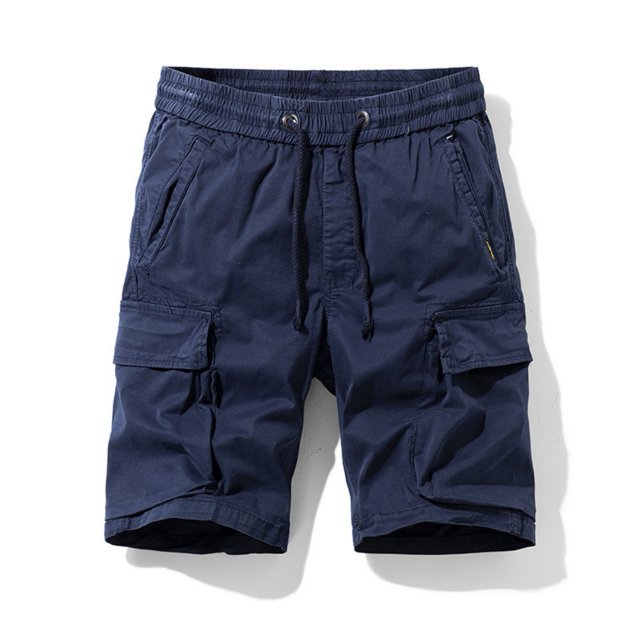 LYMAYTER Cargo Shorts for Men's Drawstring Elastic Waist Casual Workout Shorts Multi-pocket Design 29-38