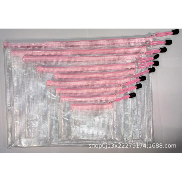 Bolsa de documentos transparente A4, bolsa de malla con cremallera, bolsa gruesa impermeable para tareas de estudiantes, bolsa para billetes A5
